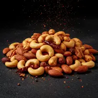 Selection of gourmet and flavored nuts available for wholesale from our Kochi warehouse.